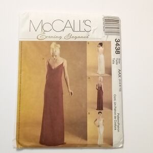 Sewing Pattern Evening Dress 3438 McCall's size 4-6-8-10